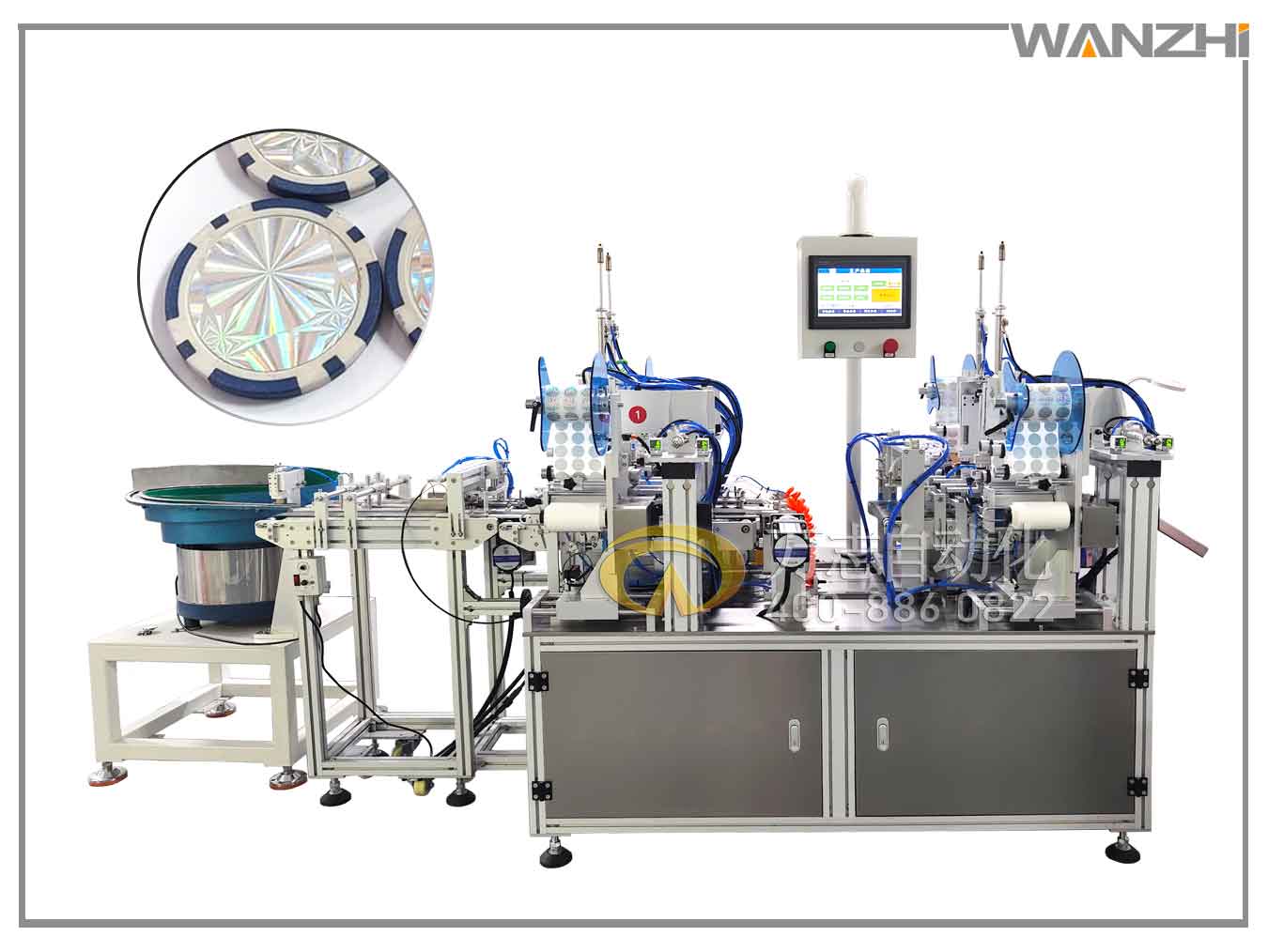 籌碼貼標機,訂製貼標機,籌碼雙麵貼標機